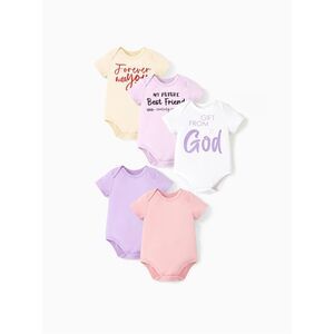 PatPat Bamboo 5-Pack Baby girl Casual Romper Pink 18-24 mos